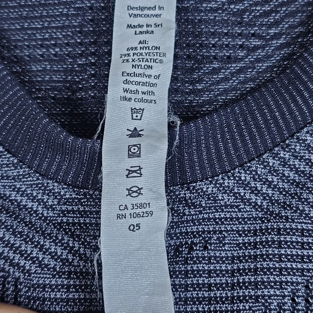 Lululemon Swiftly Breathe Shirt Womens 4 Black Camo Long Sleeve Vented Crewneck
